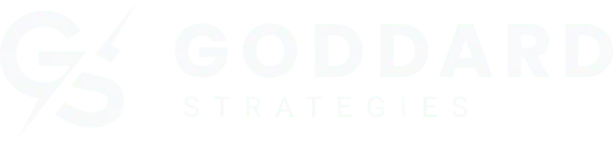 Goddard Strategies white logo - AI-powered marketing and growth solutions agency